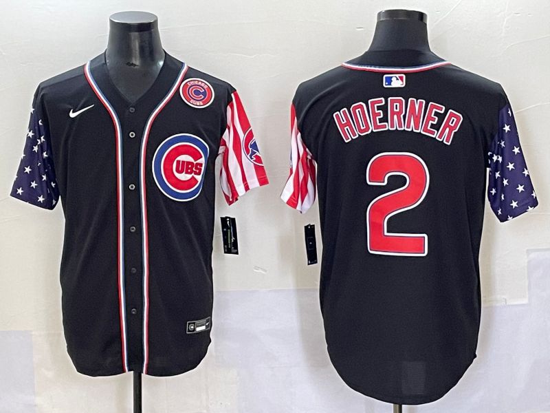 Men 2025 Chicago Cubs #2 Hoerner Black a generation of national flags Joint Name Nike MLB Jersey style 6->chicago cubs->MLB Jersey